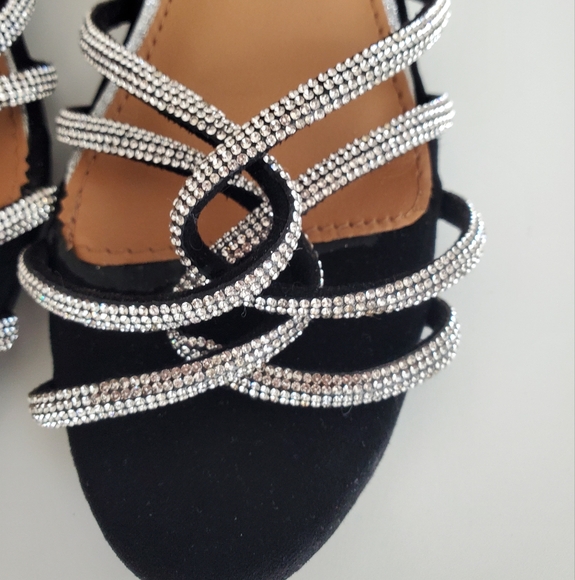 Nine West Girl's Dressy Rhinestone Heels Size 2.5 Black - Picture 3 of 15
